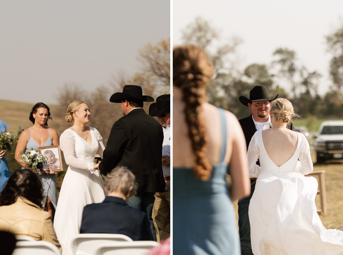 A bride and groom exchange vows