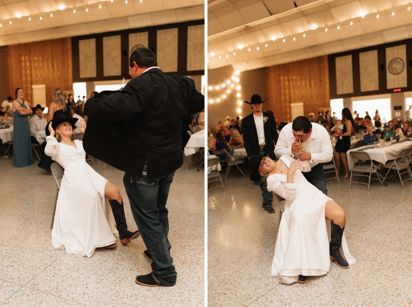 A groom performs a strip tease for the bride